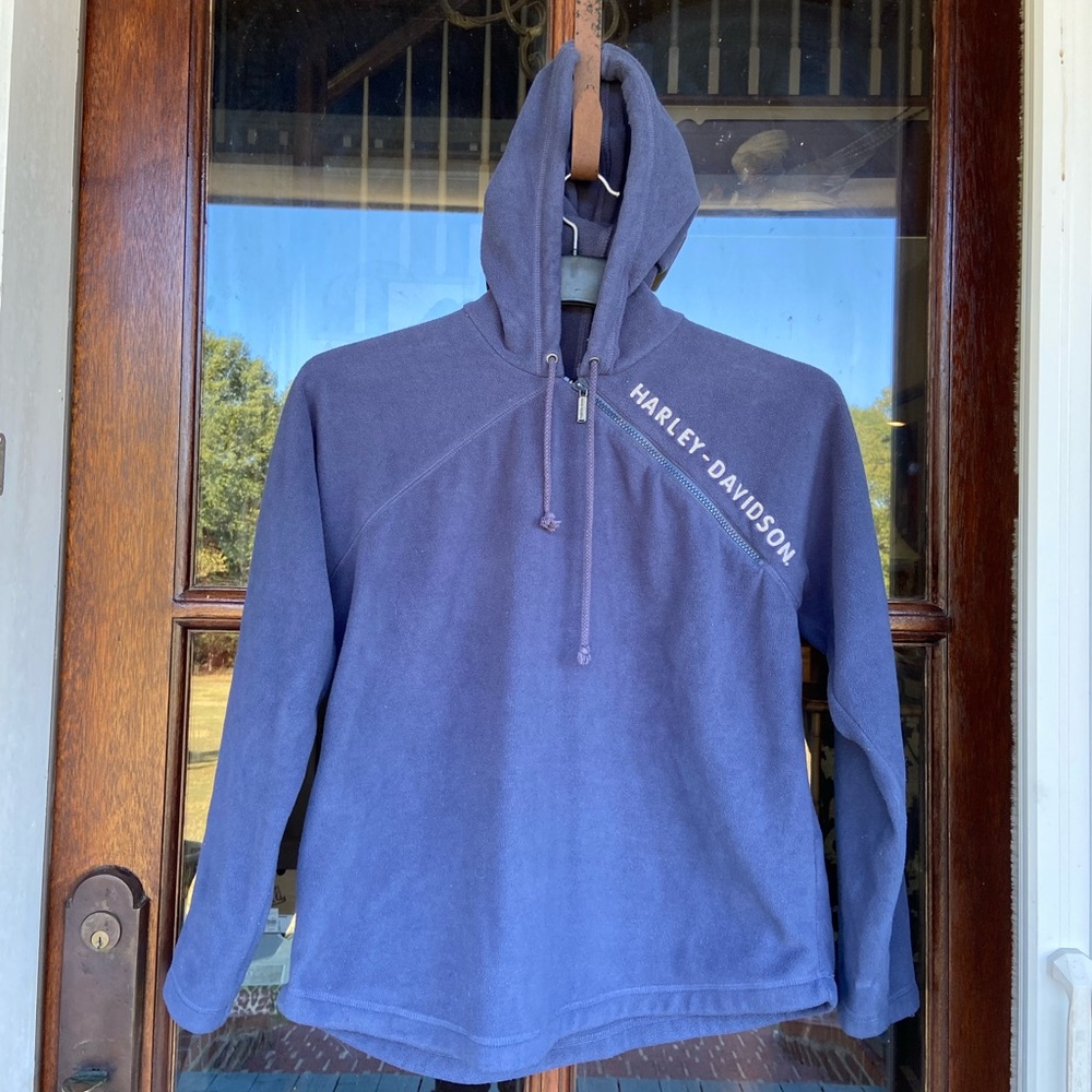 Harley Davidson womens hooded fleece pullover with zipper‎ (M)